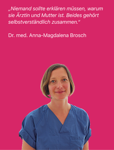 Porträt von Dr. med. Anna-Magdalena Brosch vor pinkem Hintergrund